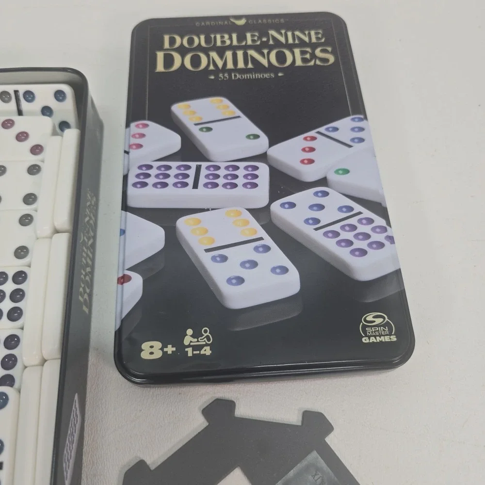 Games Cardinal Classics Double Nine Dominoes Set in Storage Tin Dominoes for Kid